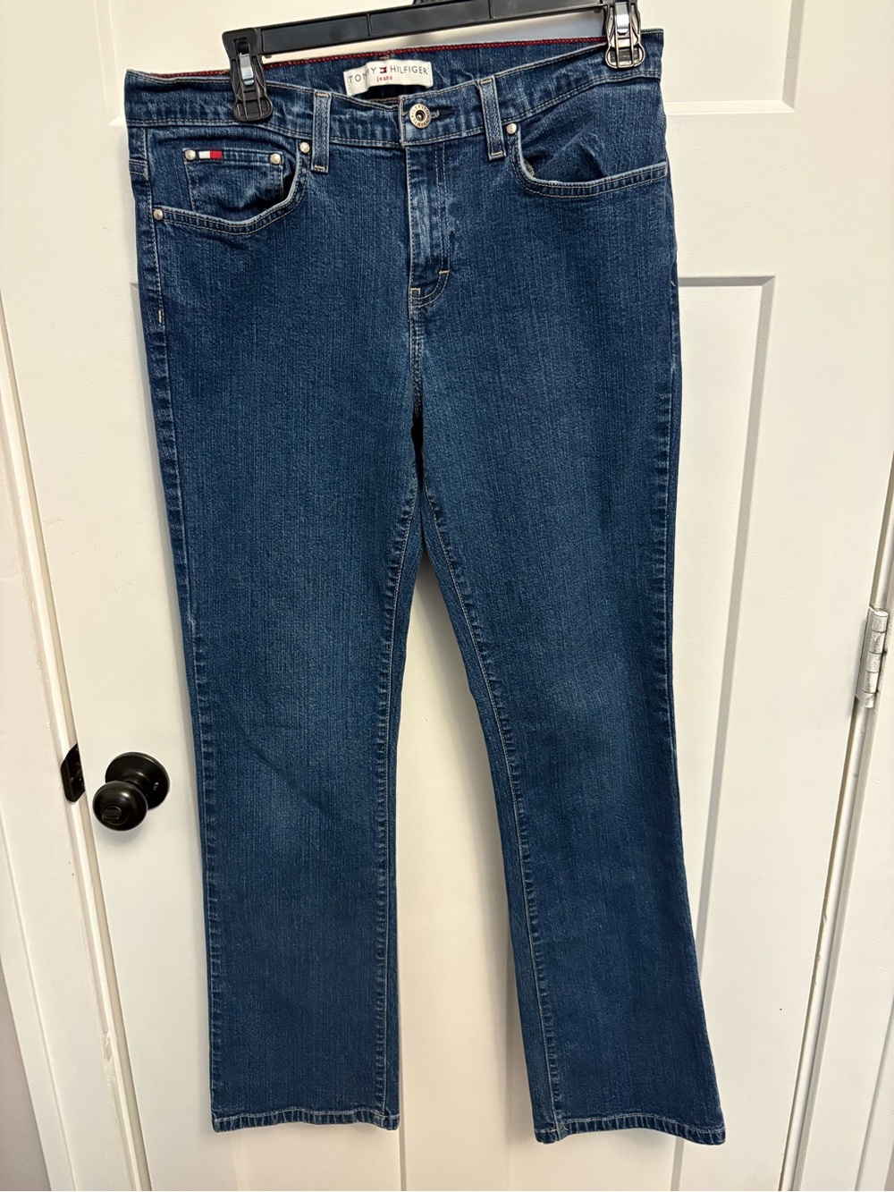 Vintage Tommy Hilfiger Dark Blue Stretch Hipster Boot Cut Jeans